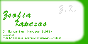 zsofia kapcsos business card